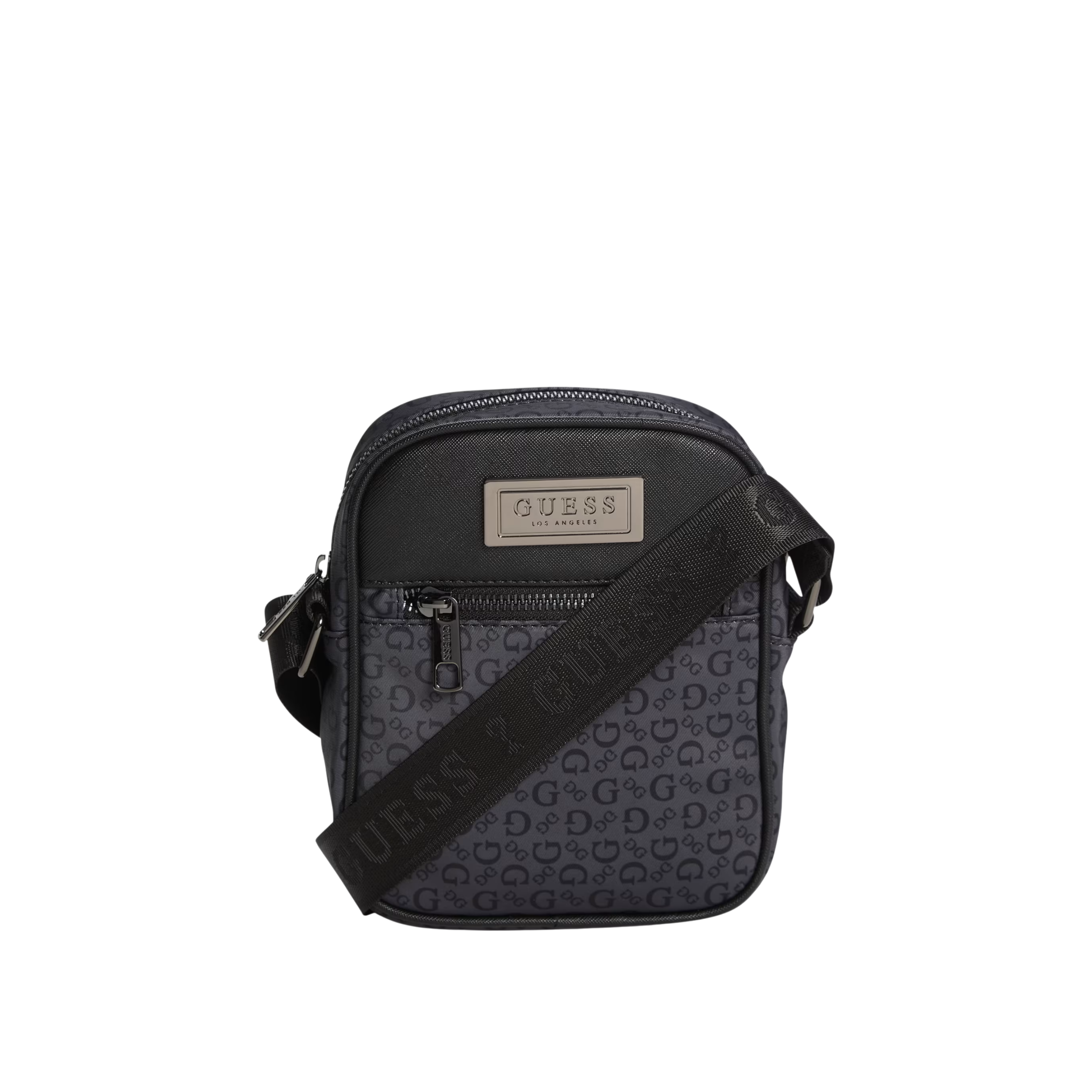 Guess Men Faux-Leather Logo Crossbody - Black