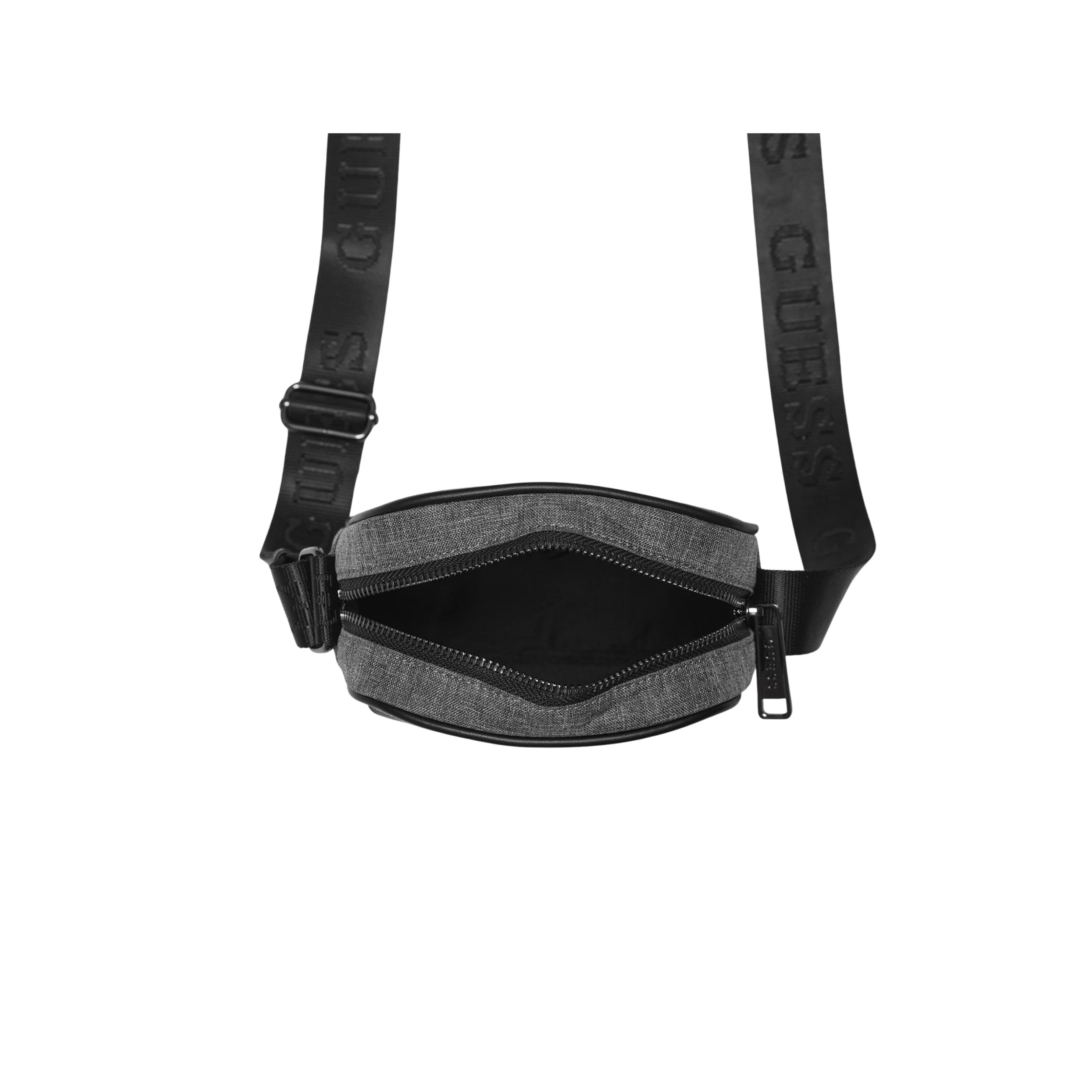 Guess Men Faux-Leather Trim Crossbody - Gray