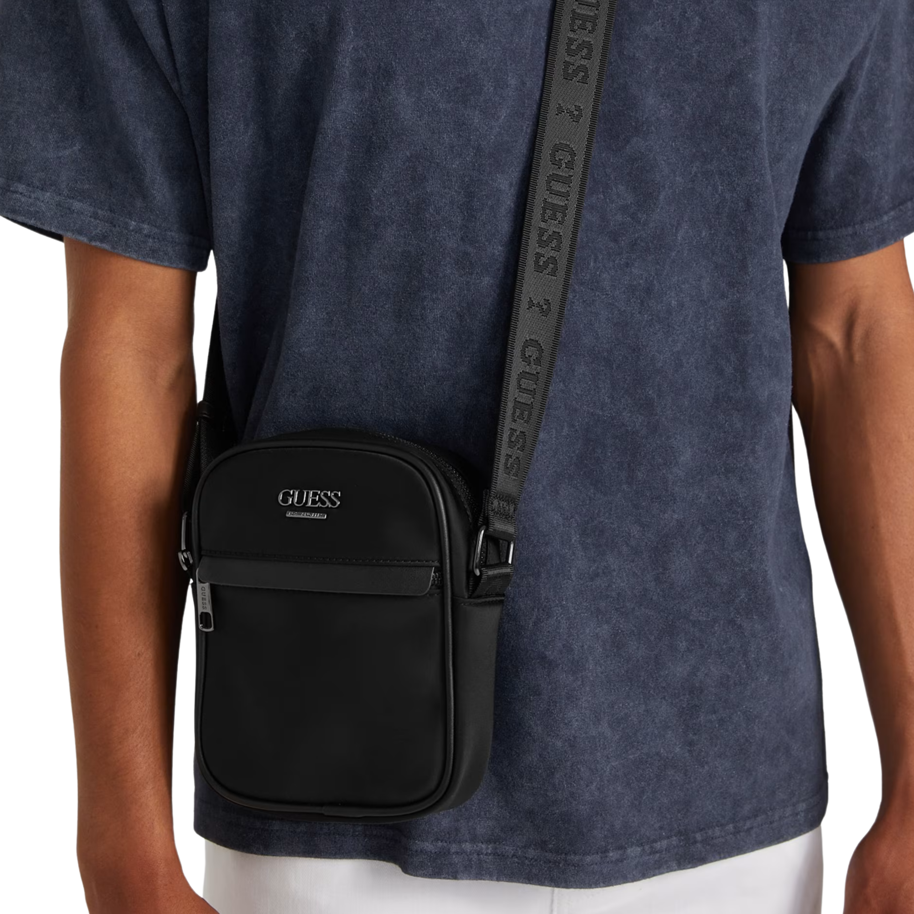 Guess Men Nylon Crossbody Bag - Black