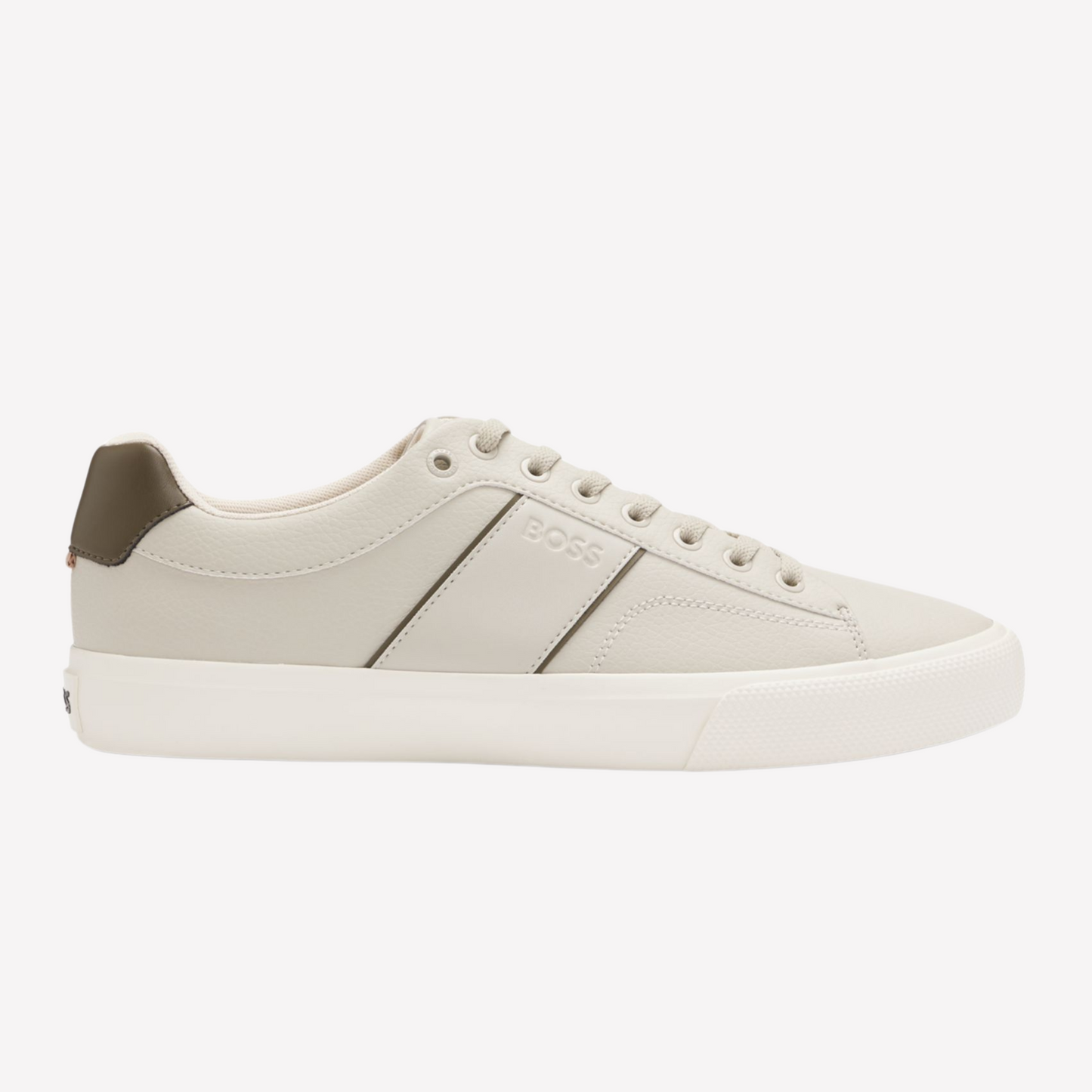 Hugo Boss Men Faux Leather Trainers - Light Beige