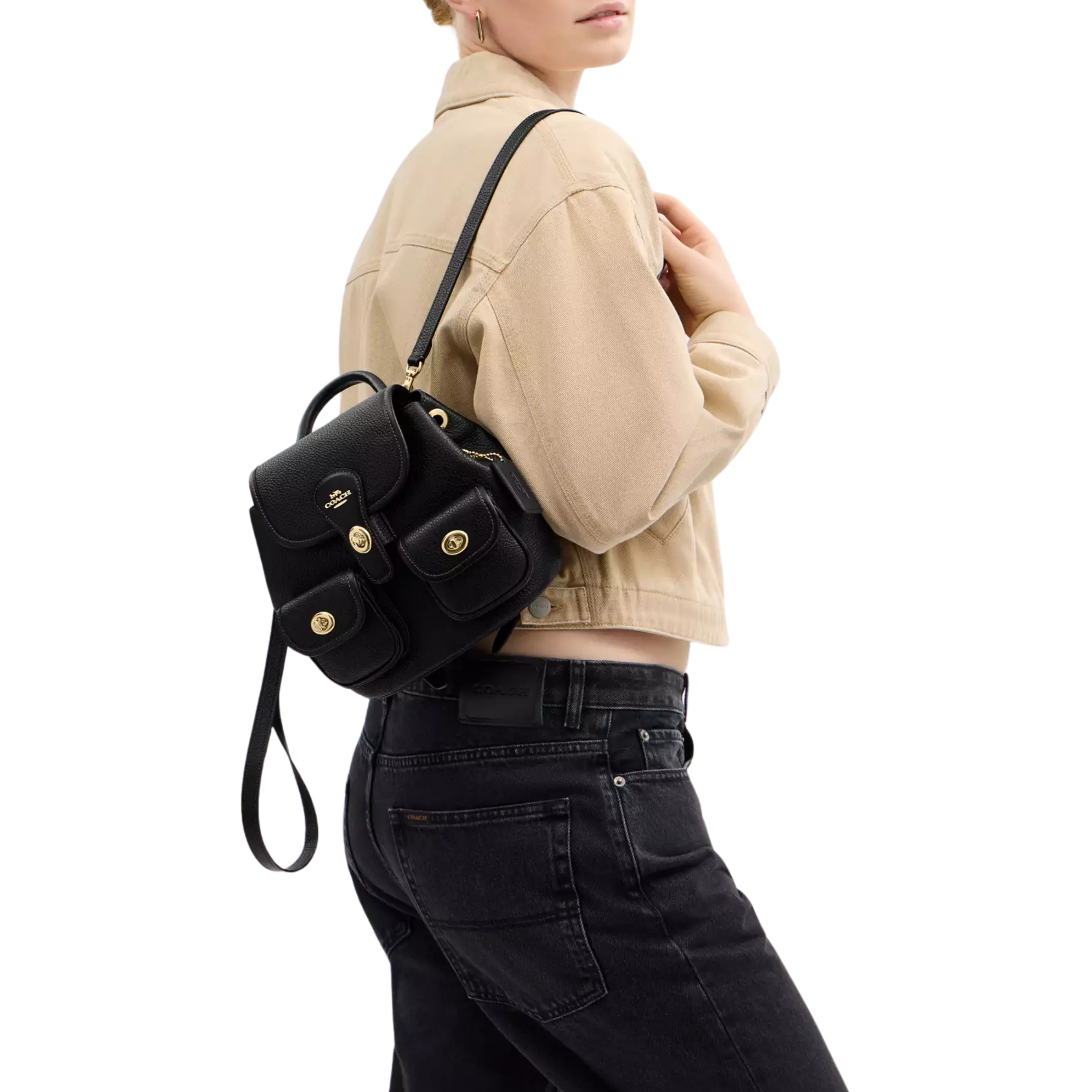 COACH Women Hadley Backpack - Gold Black