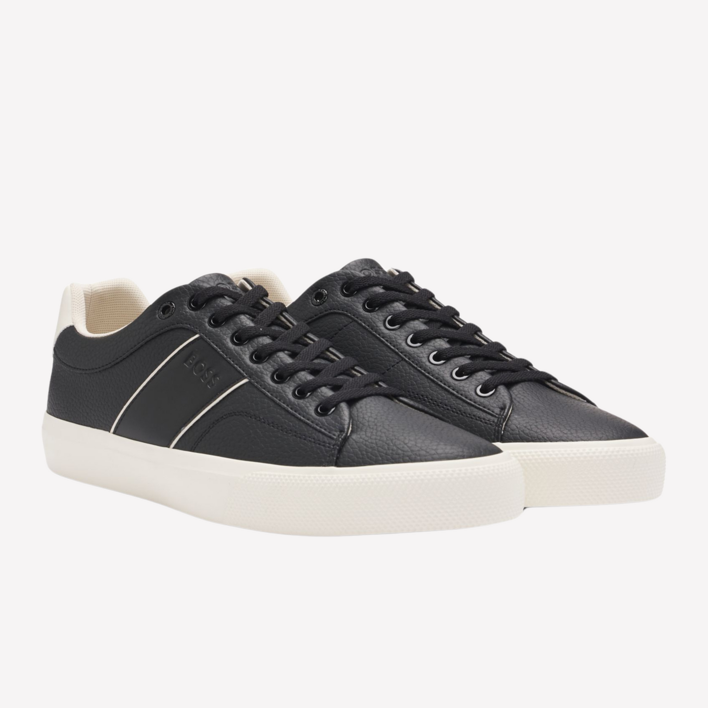 Hugo Boss Men Faux Leather Trainers - Black