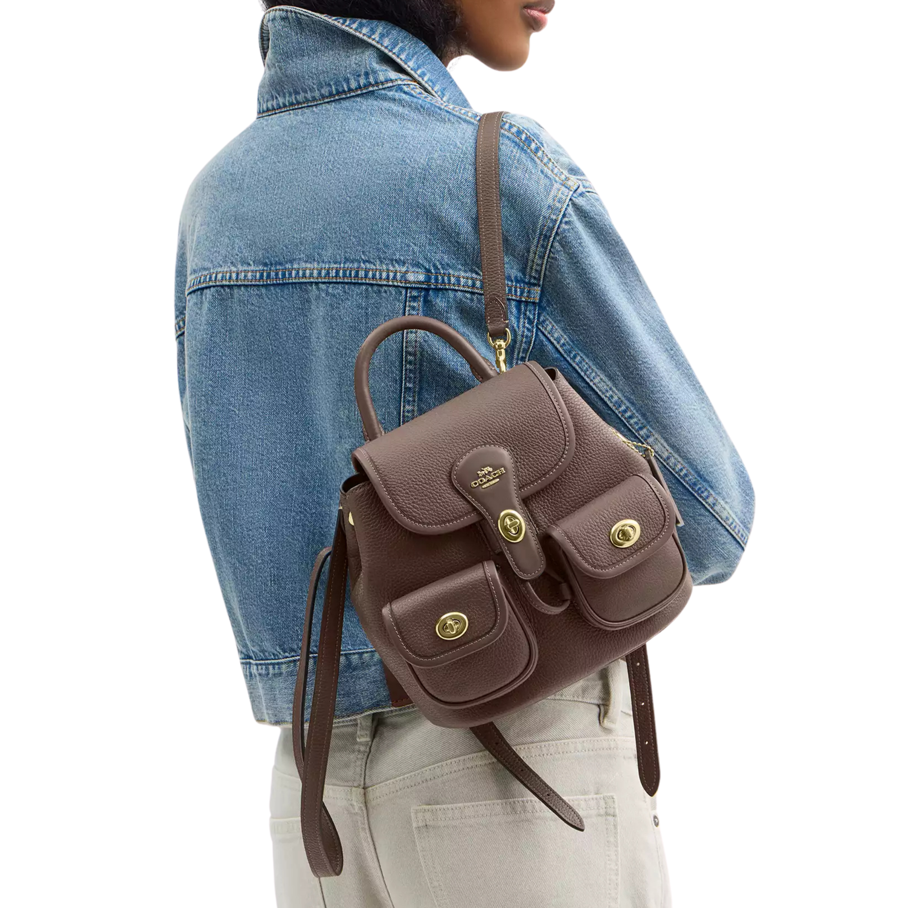 COACH Women Hadley Backpack - Gold Dark Stone