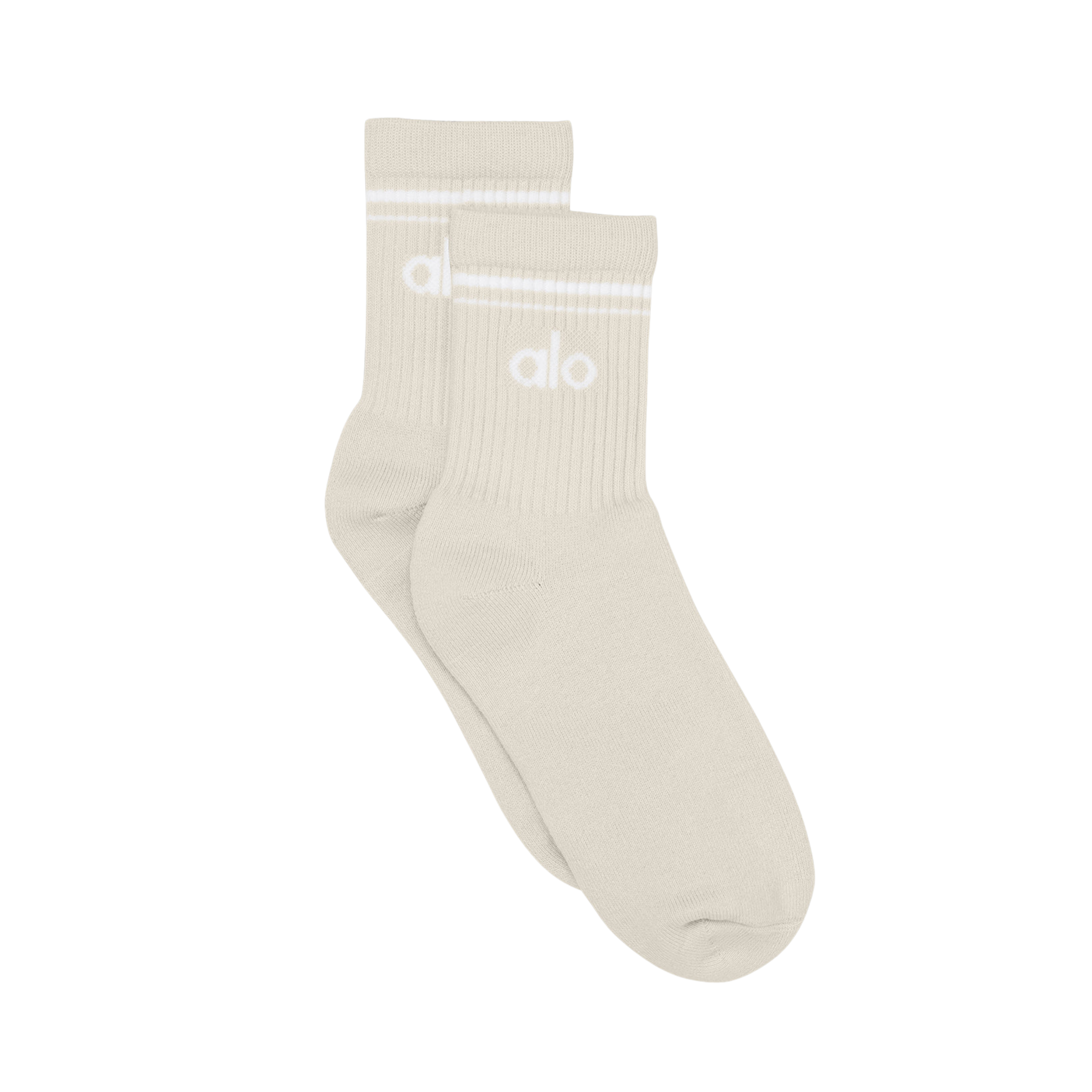 Alo Half-Crew Throwback Sock - Bone White