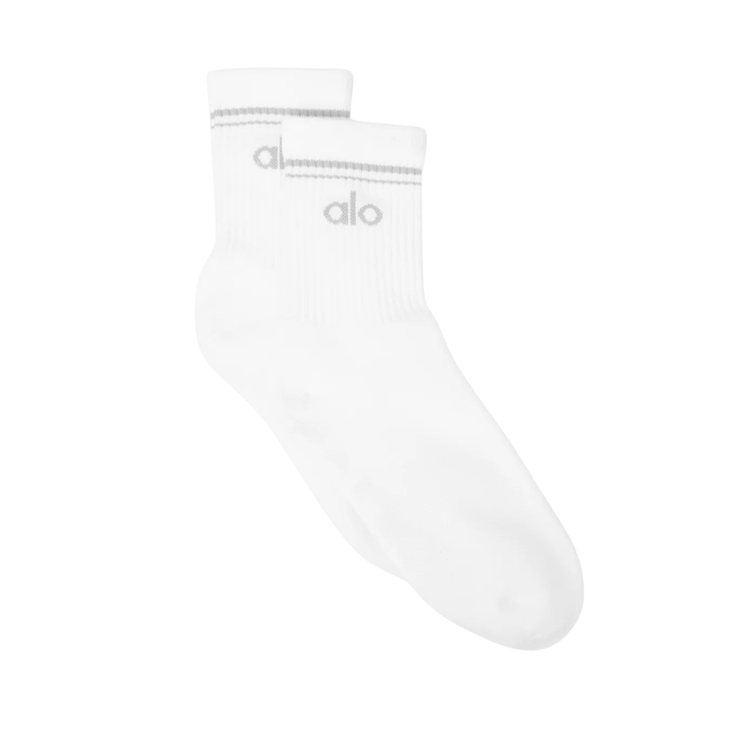 Alo Half-Crew Throwback Sock - White Titanium
