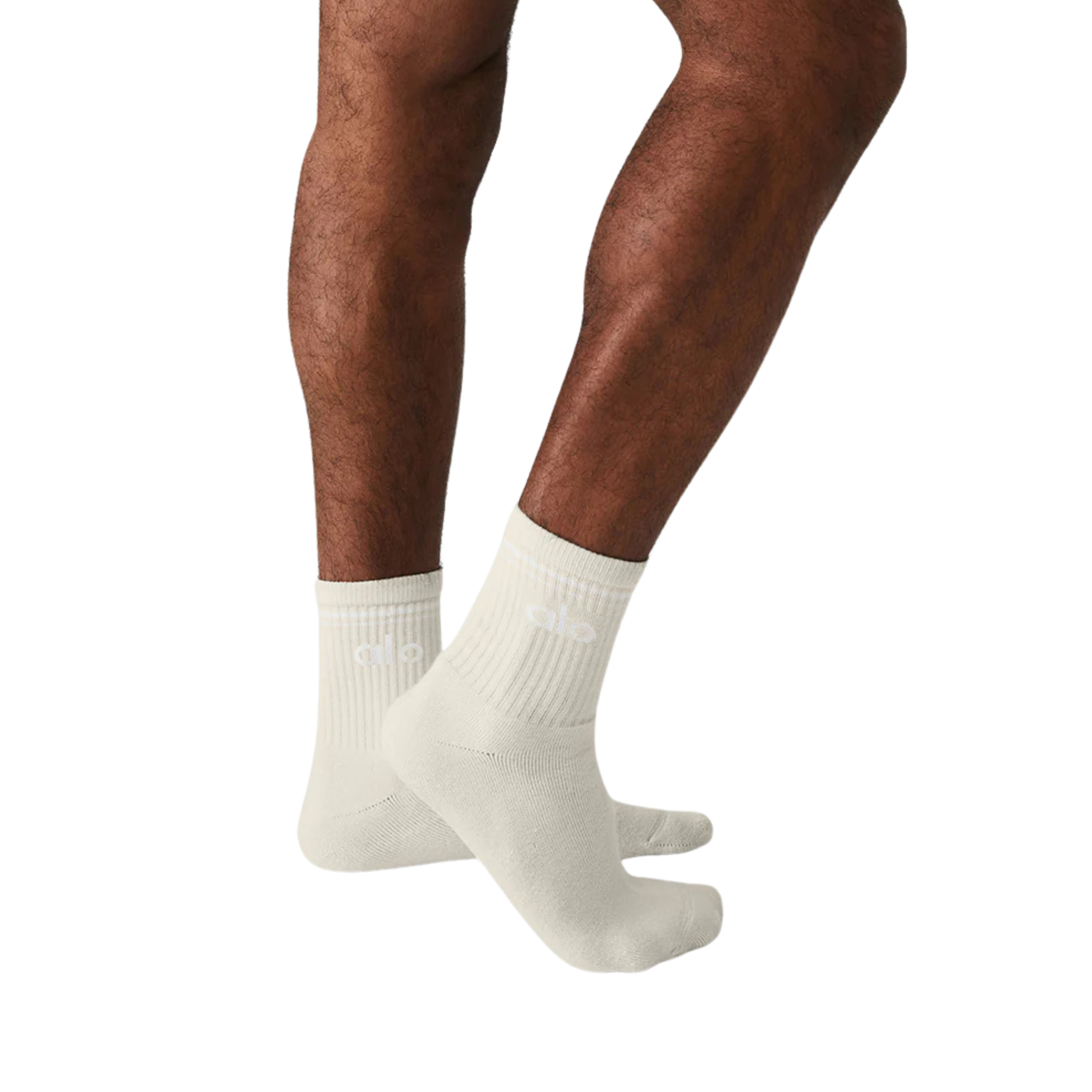 Alo Half-Crew Throwback Sock - Bone White