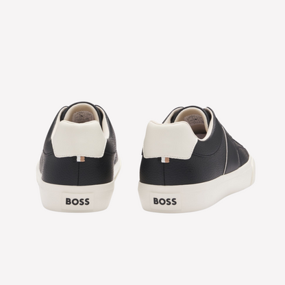 Hugo Boss Men Faux Leather Trainers - Black