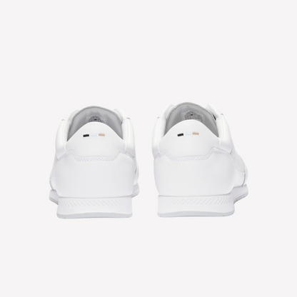 Hugo Boss Men Faux Leather Trainers Gold Tone - White