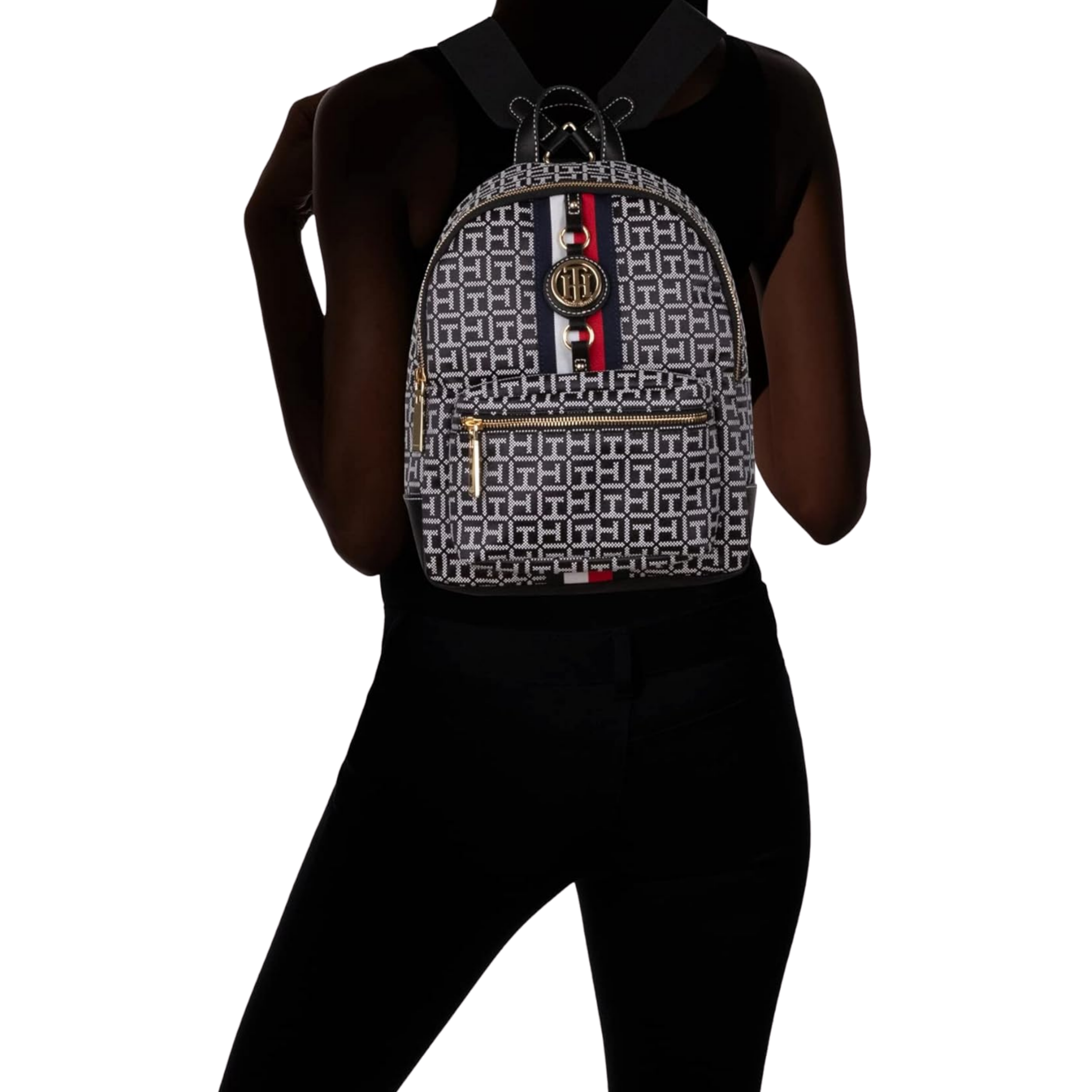 Tommy Hilfiger Women Jaden Plus Mini Backpack - Black White