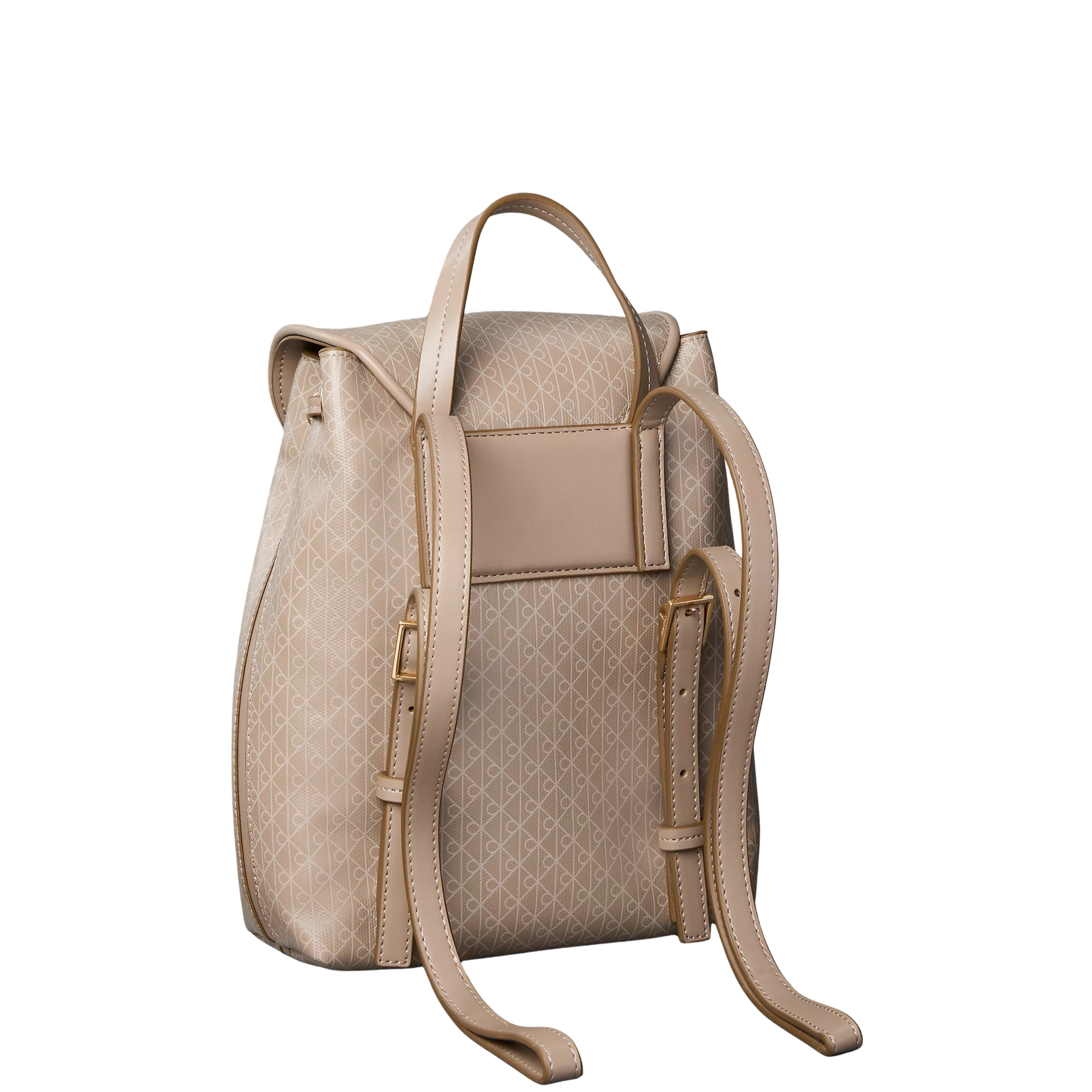 Calvin Klein Women Allover Emblem Logo Backpack - Desert Taupe Aop