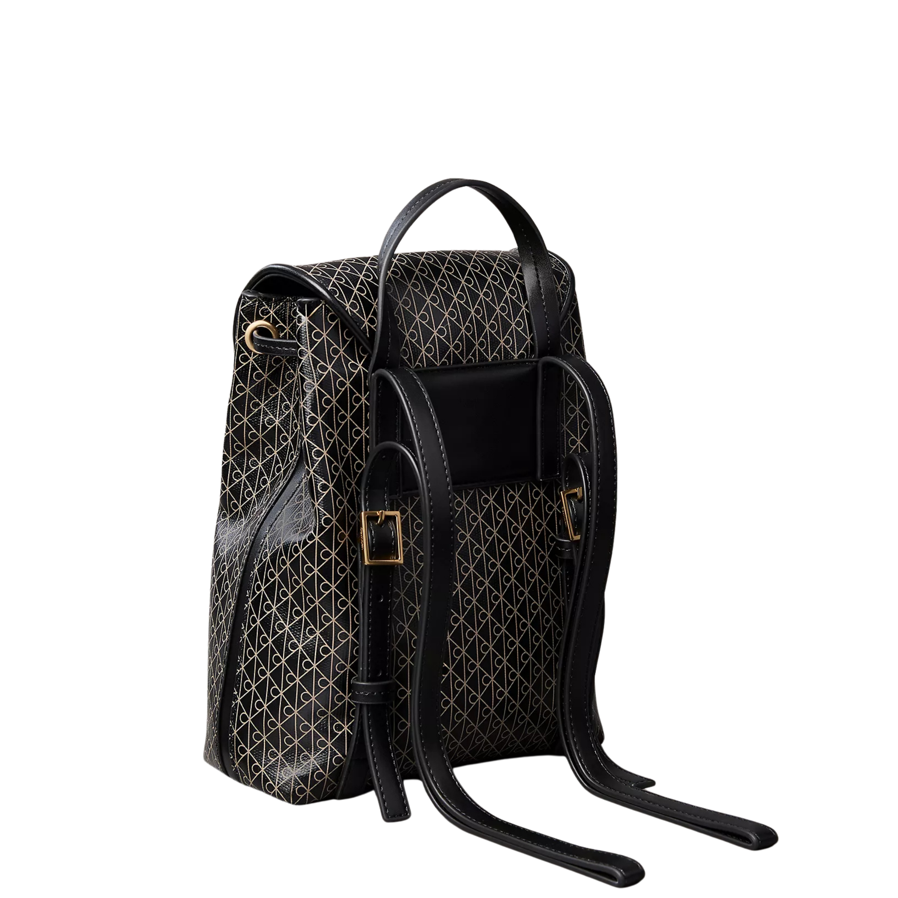 Calvin Klein Women Allover Emblem Logo Backpack - Black Aop