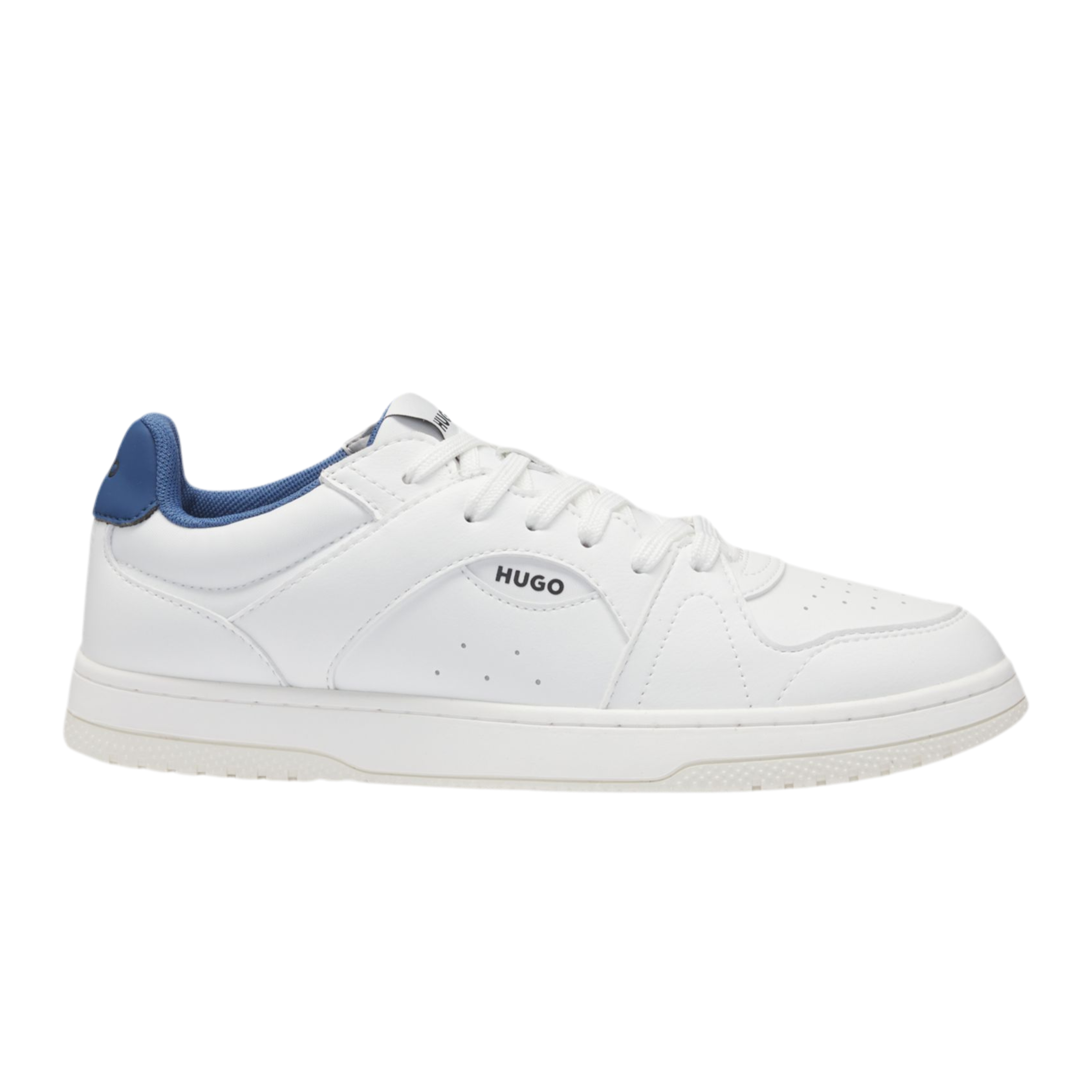 Hugo Boss Men Faux Leather Lace Up Trainers - White
