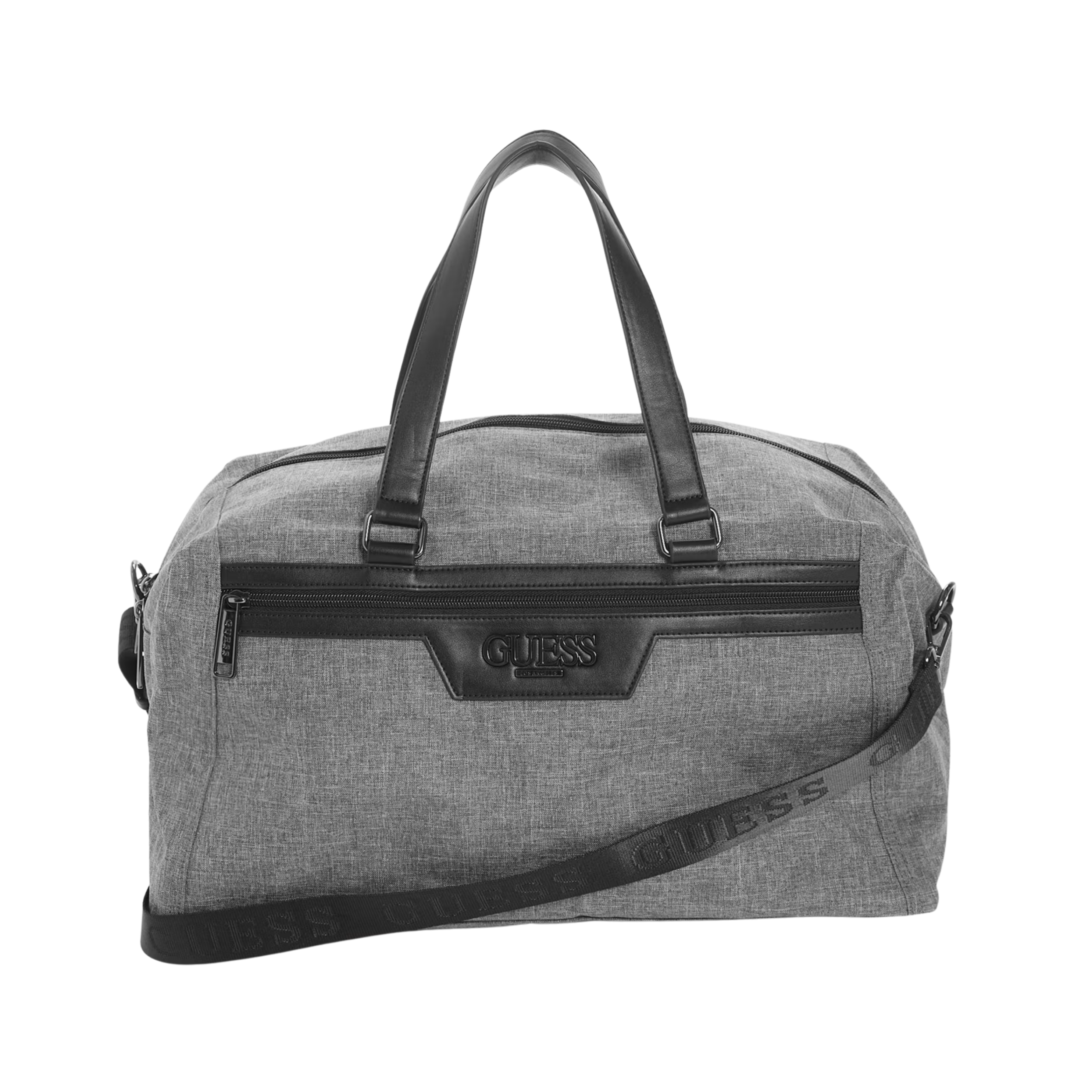 Guess Men Faux-Leather Trim Duffle Bag - Gray