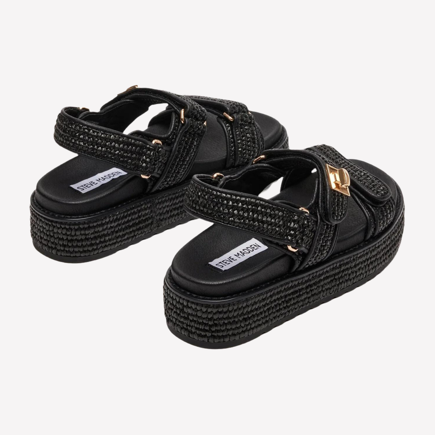 Steve Madden Women Bigmona Sandal - Black Raffia