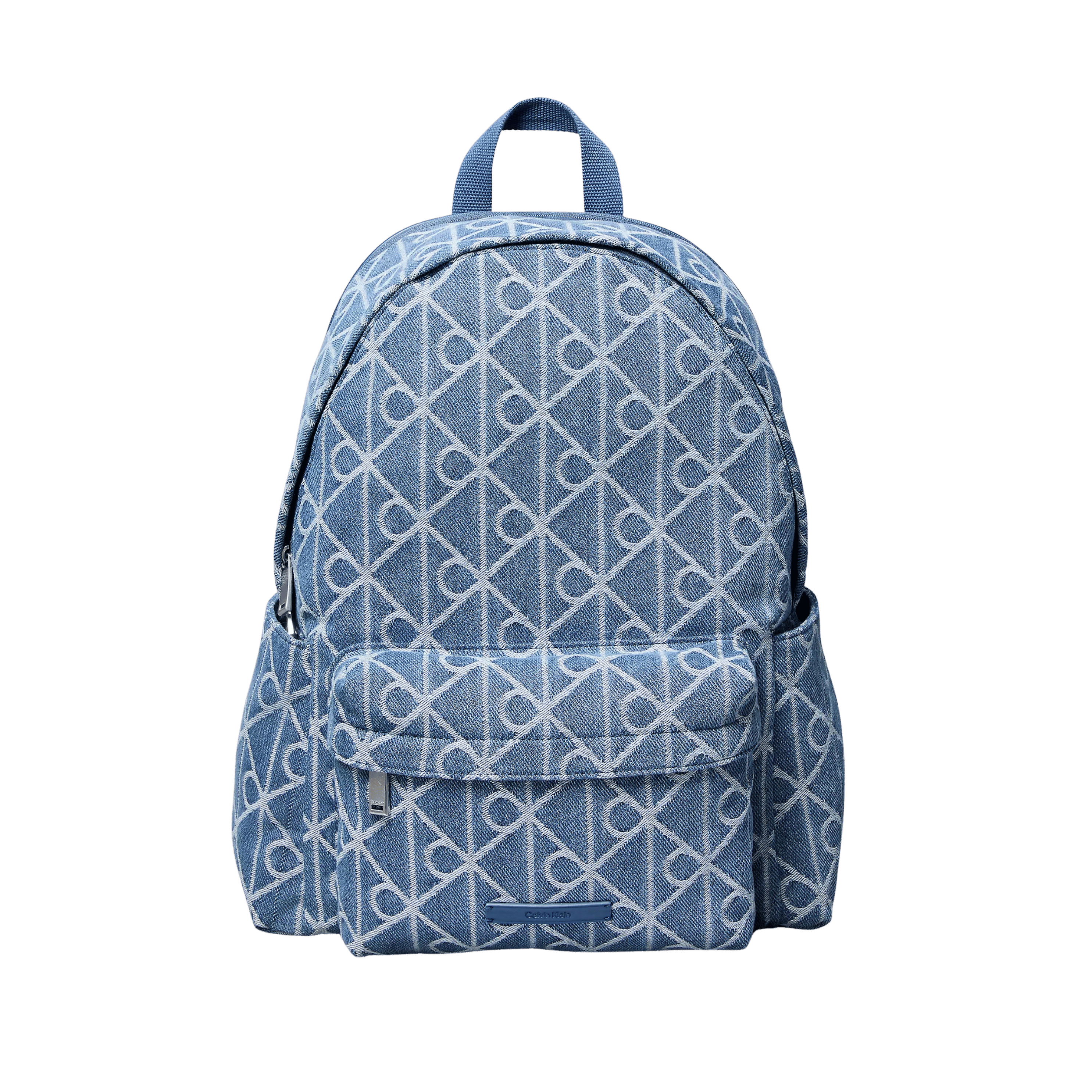 Calvin Klein Men Denim Allover Emblem Logo Backpack -Denim Jqd Medium Wash