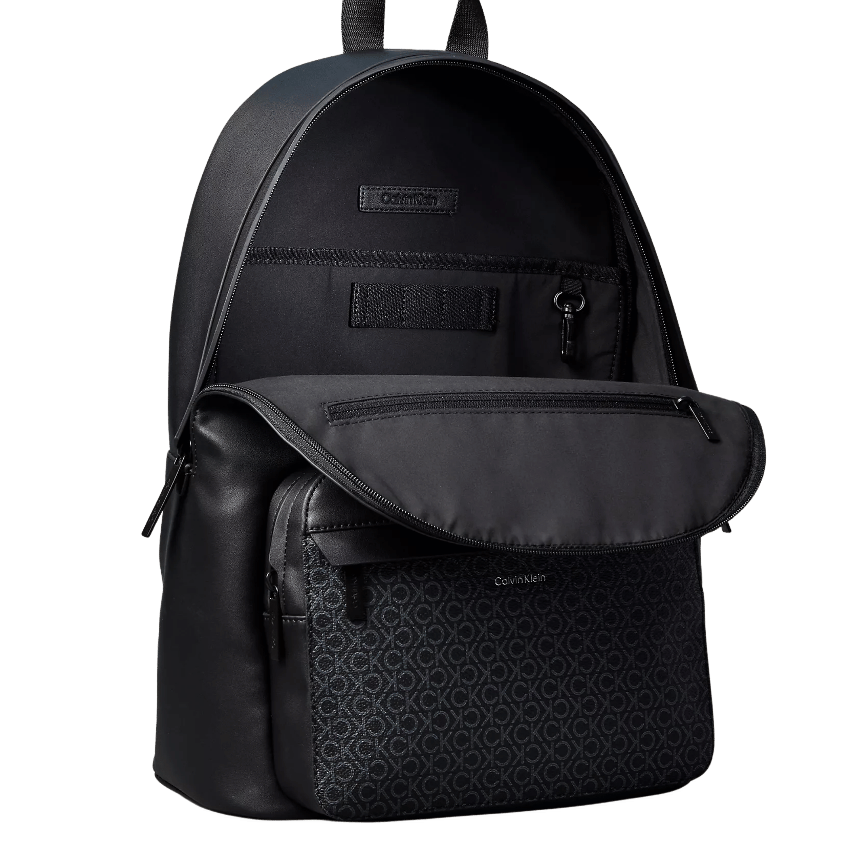 Calvin Klein Men Allover Monogram Logo Backpack - Black