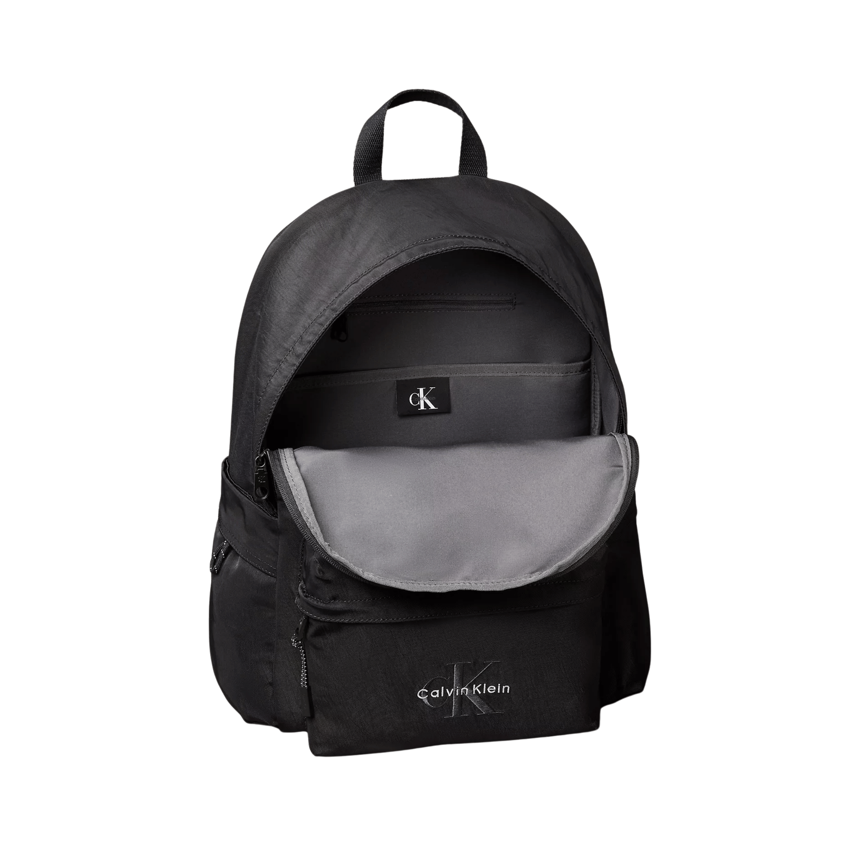 Calvin Klein Men Nylon Monologo Round Backpack - Black
