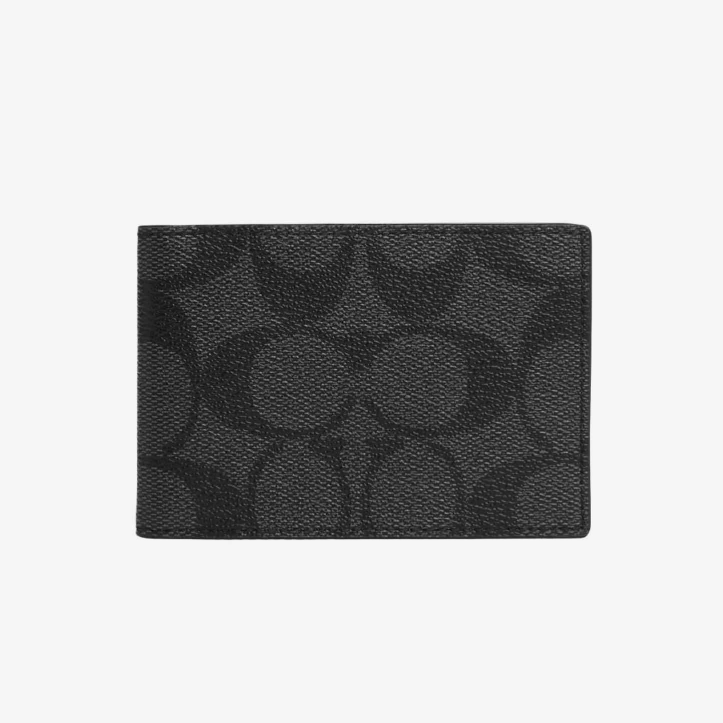 COACH Compact Bifold Wallet in Canvas - Black