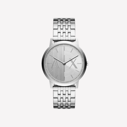 Armani Exchange Men Two-Hand Stainless Steel Watch - Silver