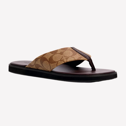 COACH Men's Signature Flip-Flops - Khaki