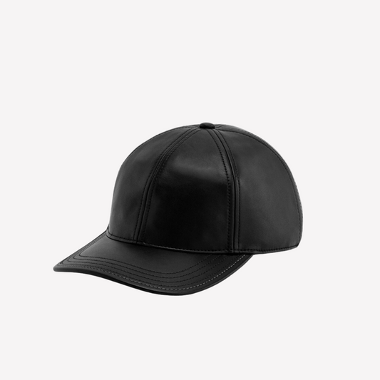 Coach Unisex Leather Baseball Cap - Black