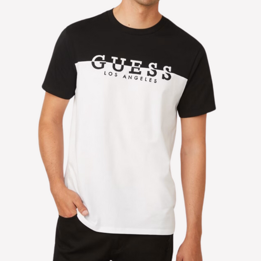 Guess Men Davion Logo Crewneck Tee - Black