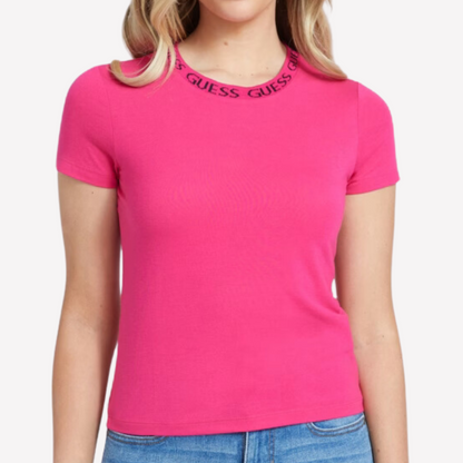 Guess Women Eddie Logo Tee - Pink