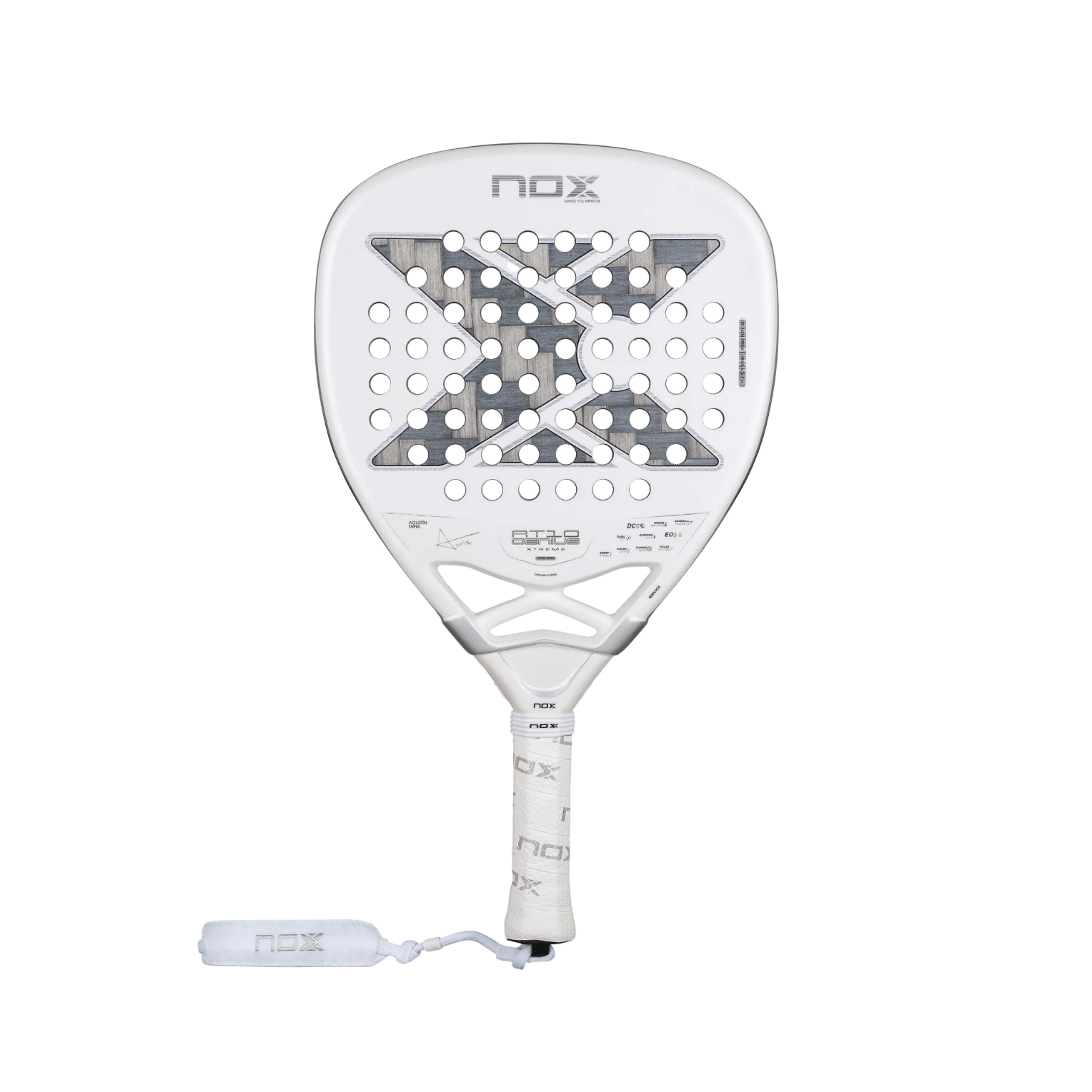 Nox AT10 Luxury Genius Attack 12K Alum XTREM 2026 Padel Racket - Silver White