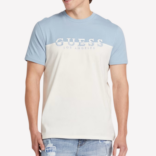 Guess Men Davion Logo Crewneck Tee - Blue