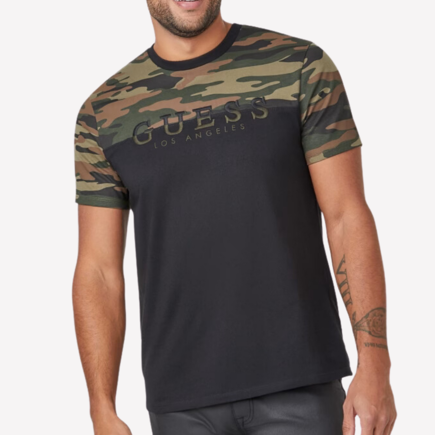 Guess Men Davion Logo Crewneck Tee - Green