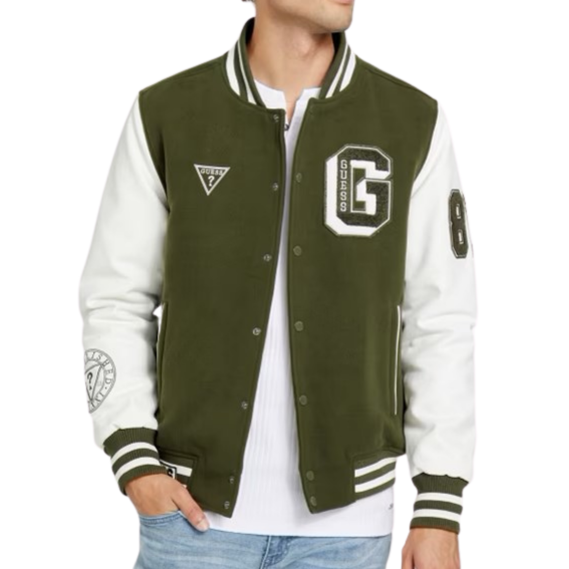 Guess hooded top varsity jacket