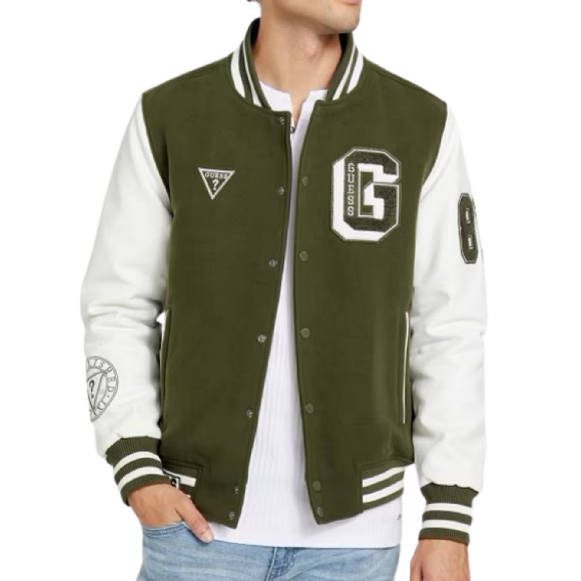 Guess men's shop hooded varsity jacket