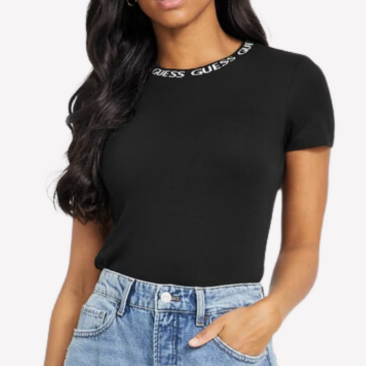 Guess Women Eddie Logo Tee - Black