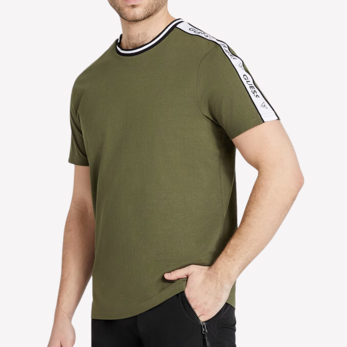 Guess Men Ryatt Jacquard Tee - Green