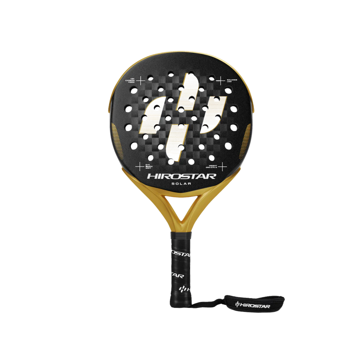 Hirostar Solar 2026 Padel Racket - Black Gold White
