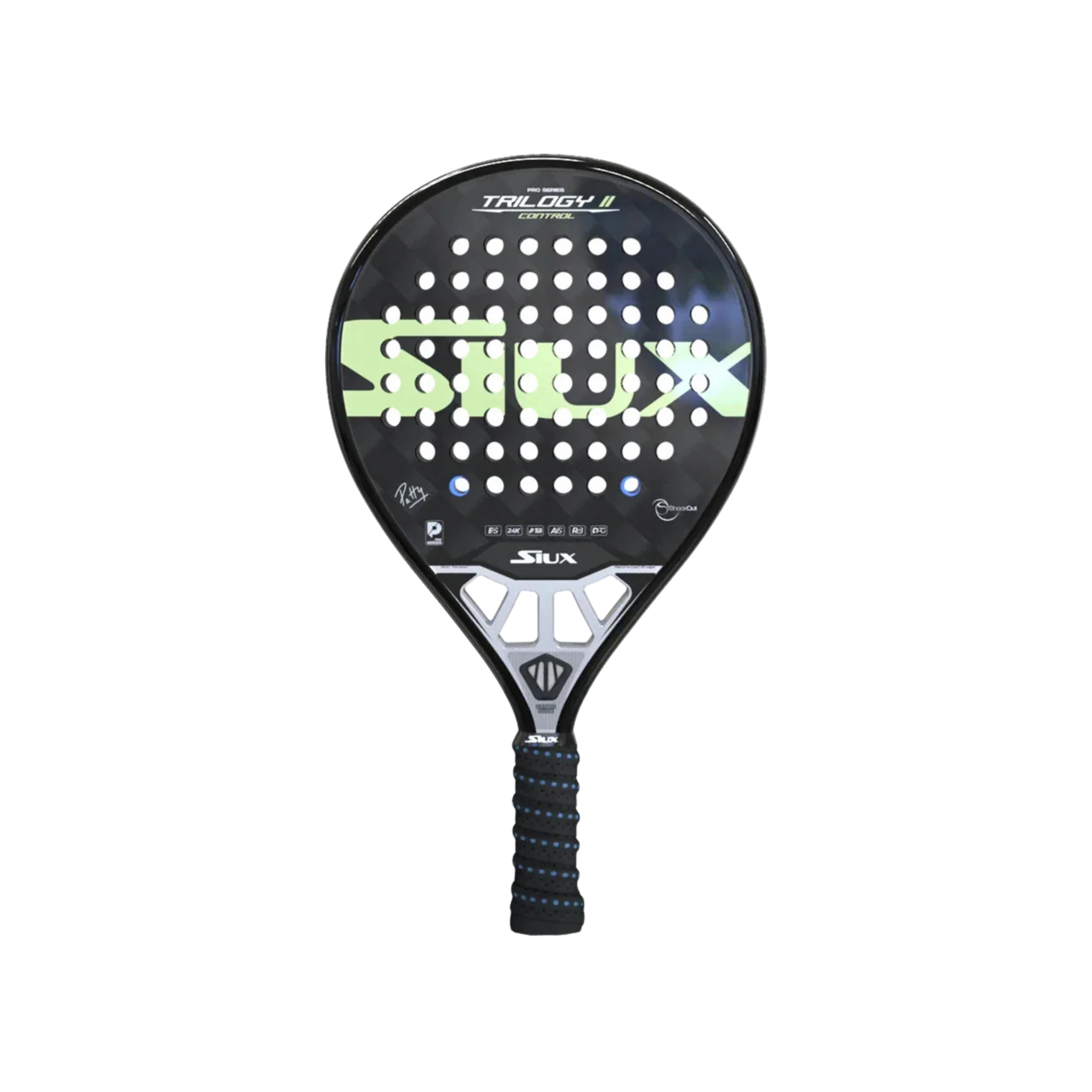 Siux Trilogy II Control Patty Pro Padel Racket - Black Green
