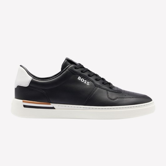 Hugo Boss Men Leather Cupsole Trainers - Black