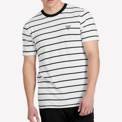 Guess Men Larry Striped Tee - White