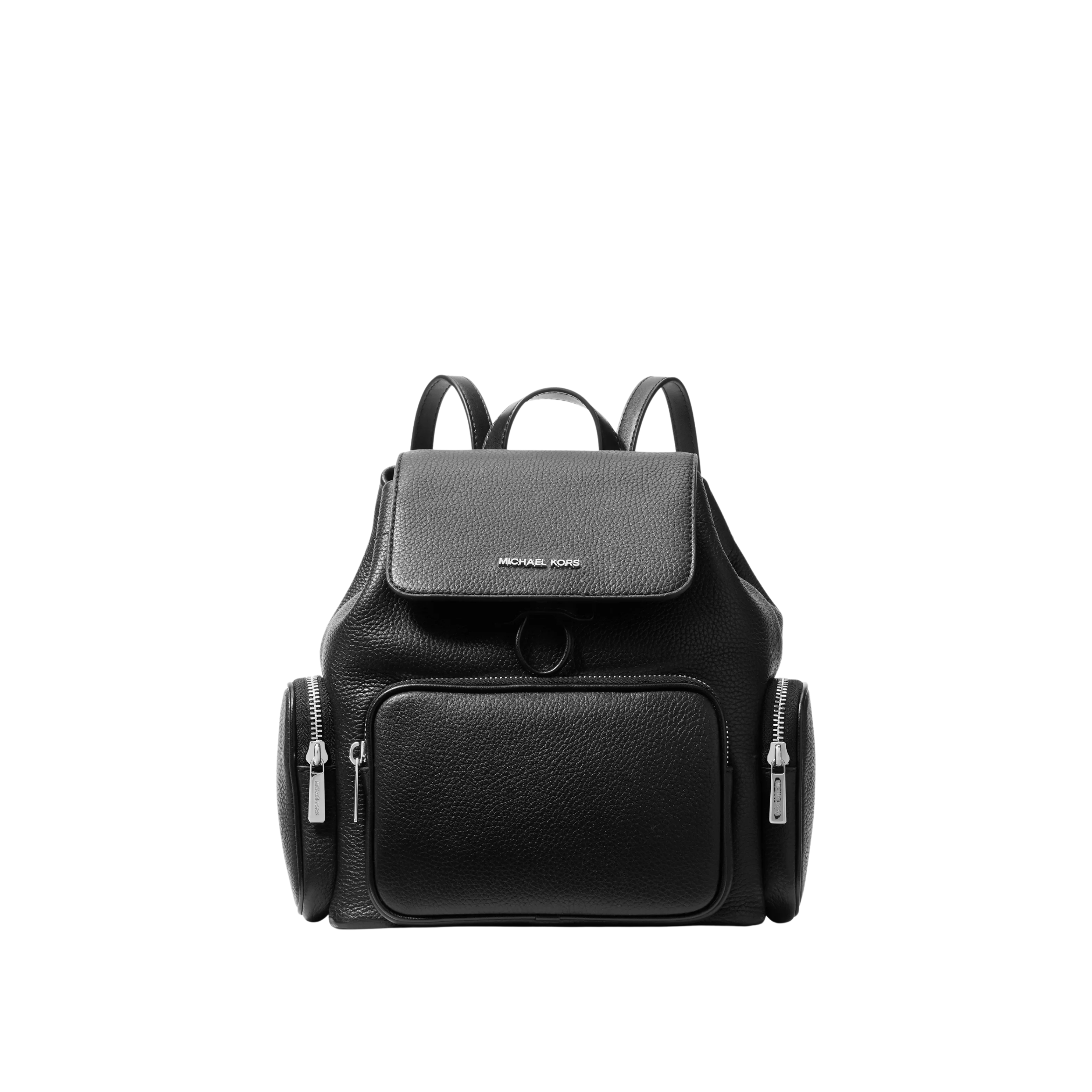 Michael Kors Women  Merritt Small Pebbled Leather Cargo Backpack - Black