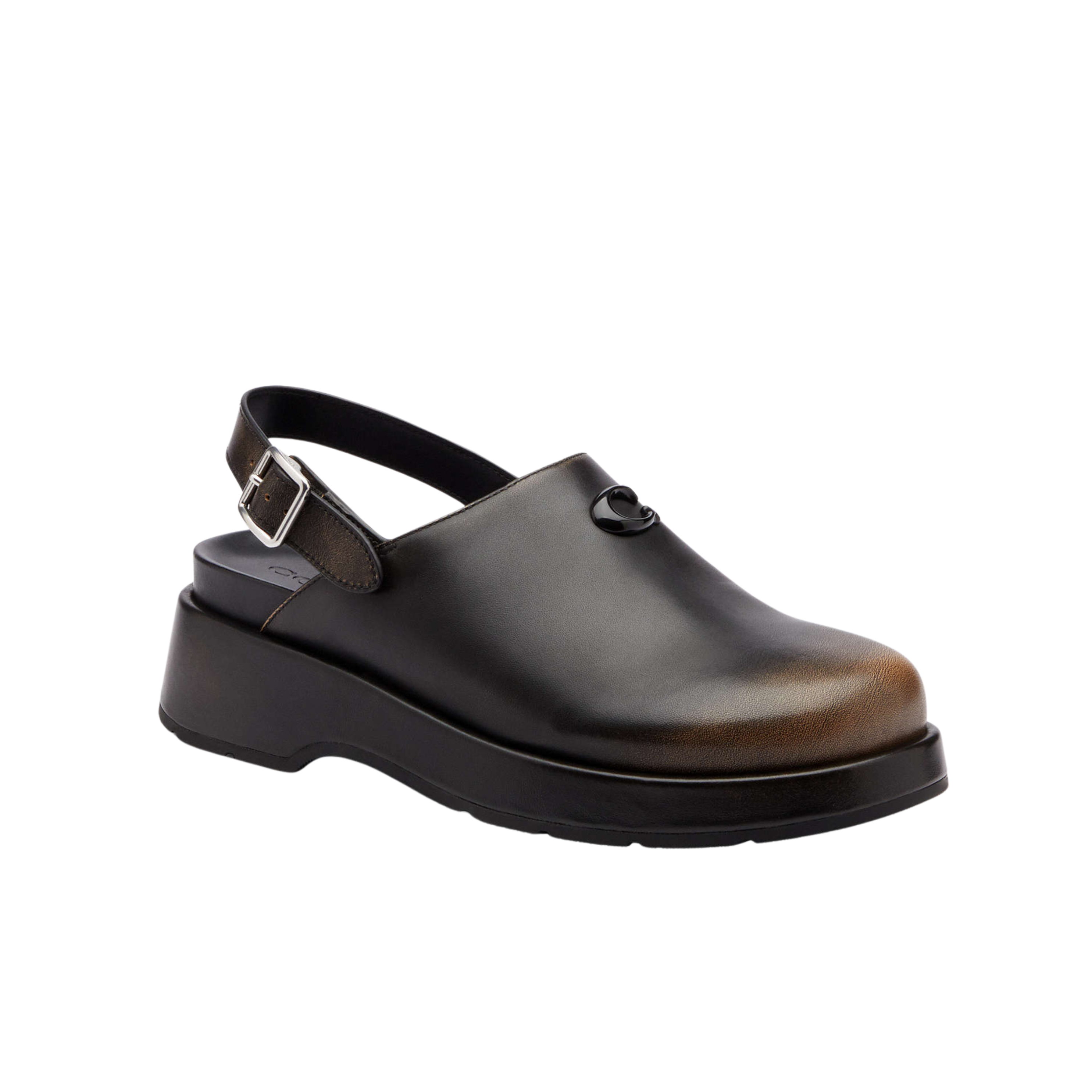 COACH Women's Sculpted C Platform Clog - Leather Black