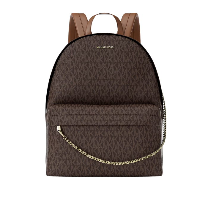 Michael Kors Women Slater Large Signature Logo Backpack - Brown