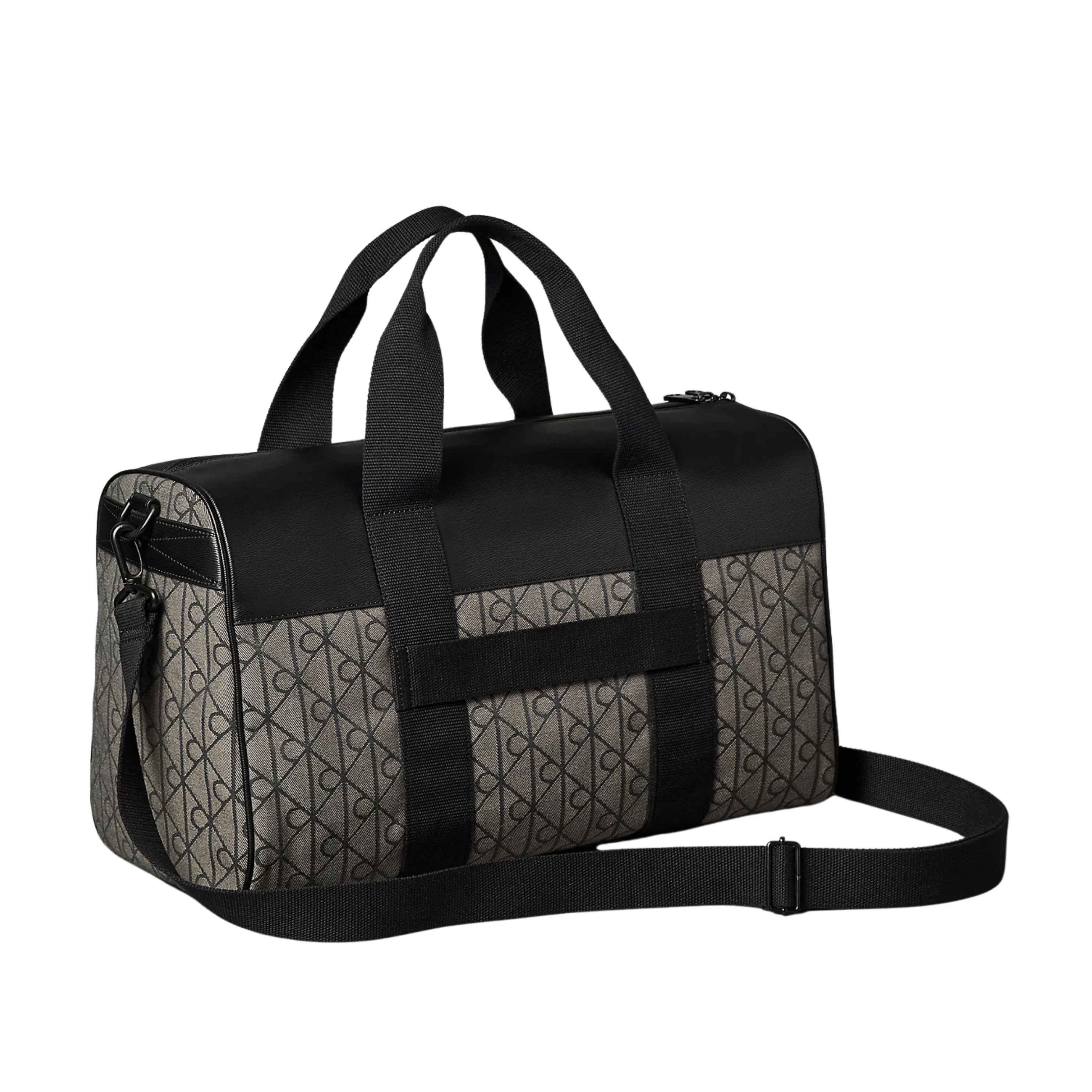 Calvin Klein Men Emblem Jacquard Duffle Bag - Lotus Beige Black Aop