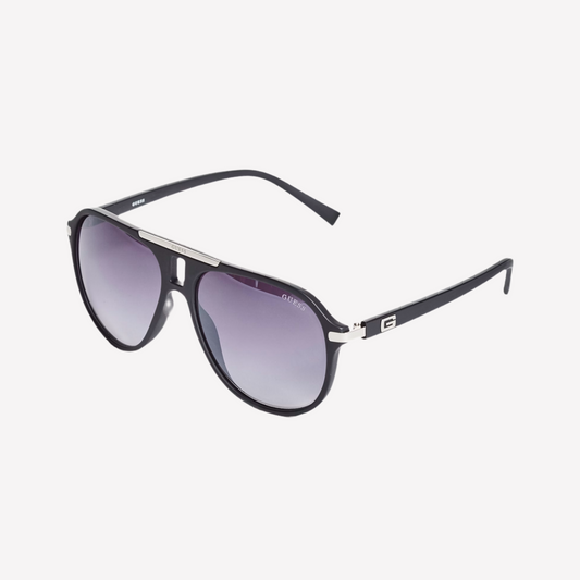 Guess Men Logo Matte Aviator Sunglasses - Black