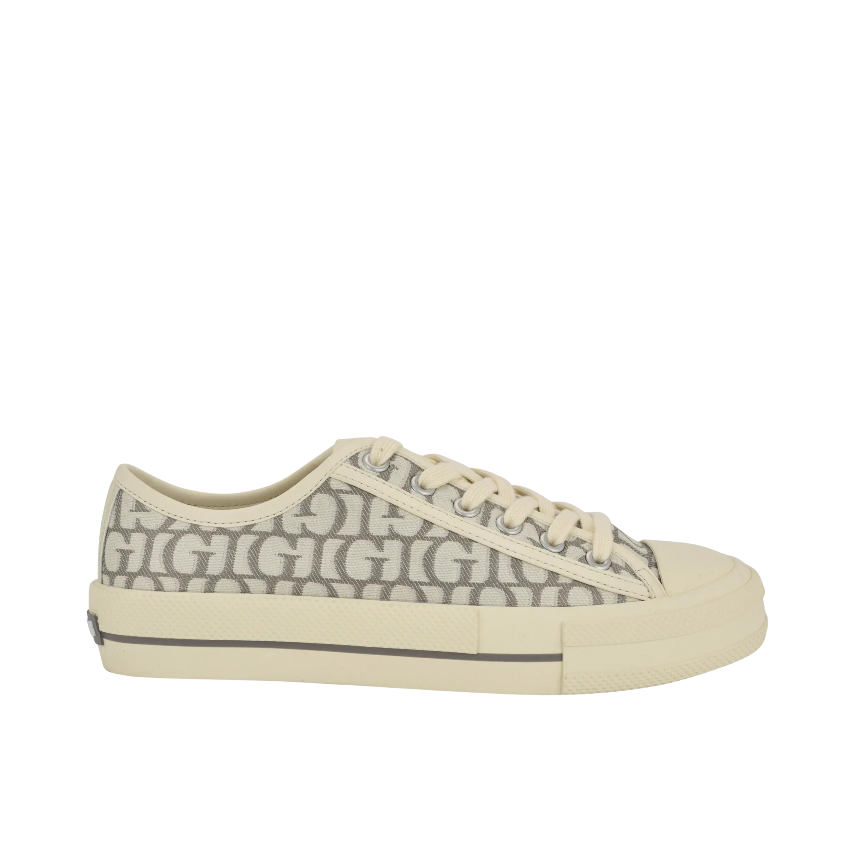 Guess Women Carey Canvas Low Top Sneakers - Medium Grey