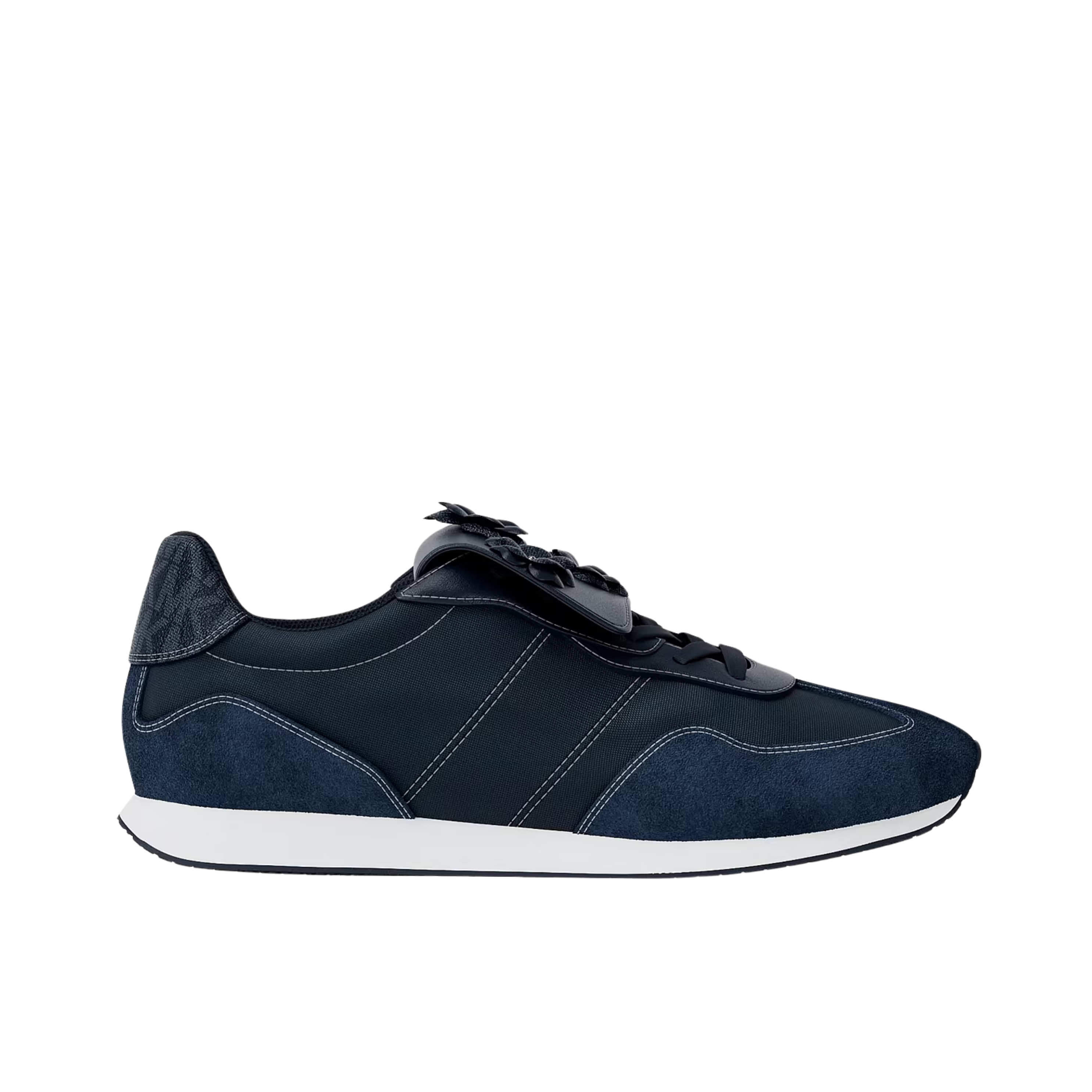 Michael Kors Women Essex Embellished Mixed Media Trainer - Navy