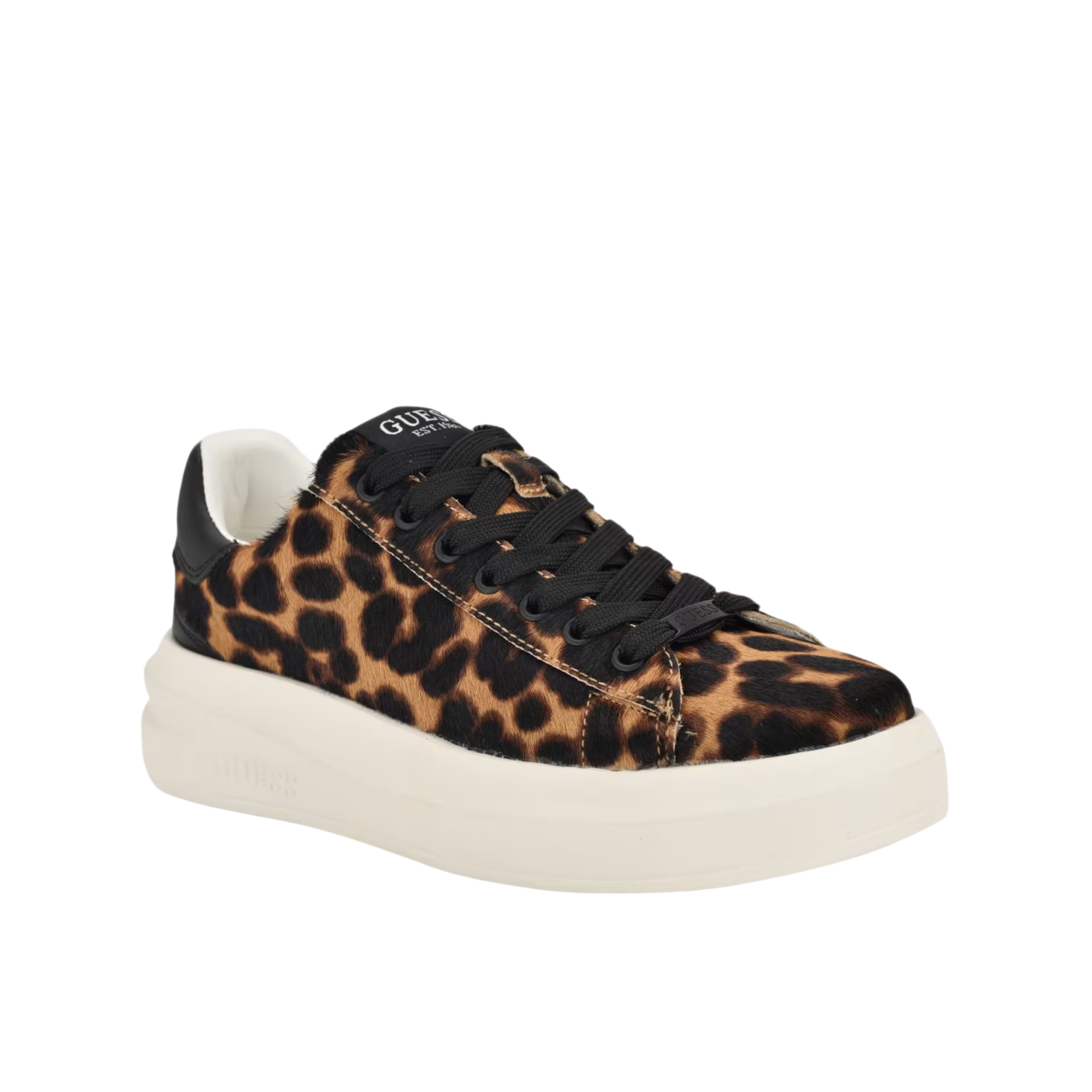 Guess Women Elbinah Leopard Low Top Sneakers - Medium Brown