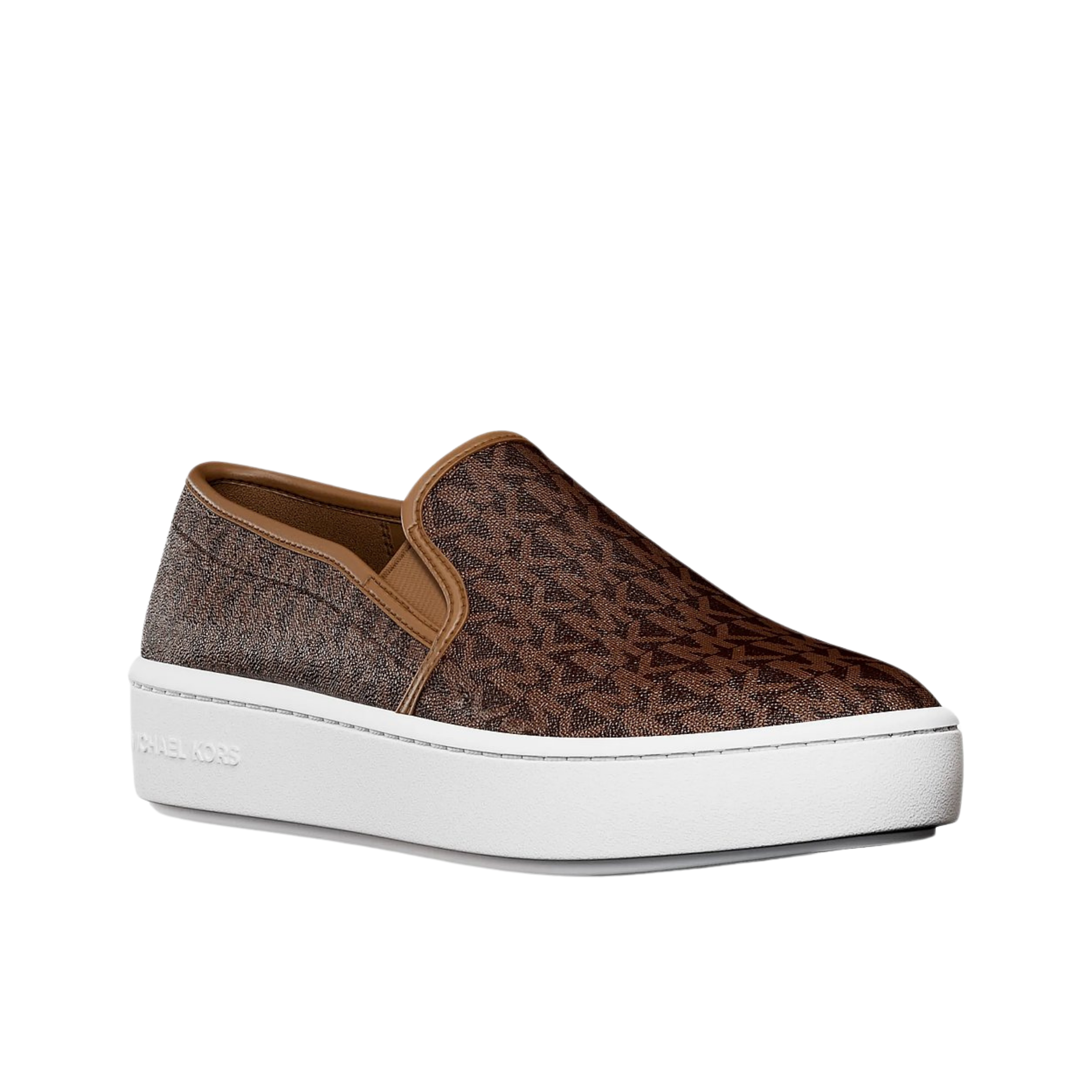 Michael Kors Women Teddi Signature Logo Slip On Sneaker - Brown Luggage