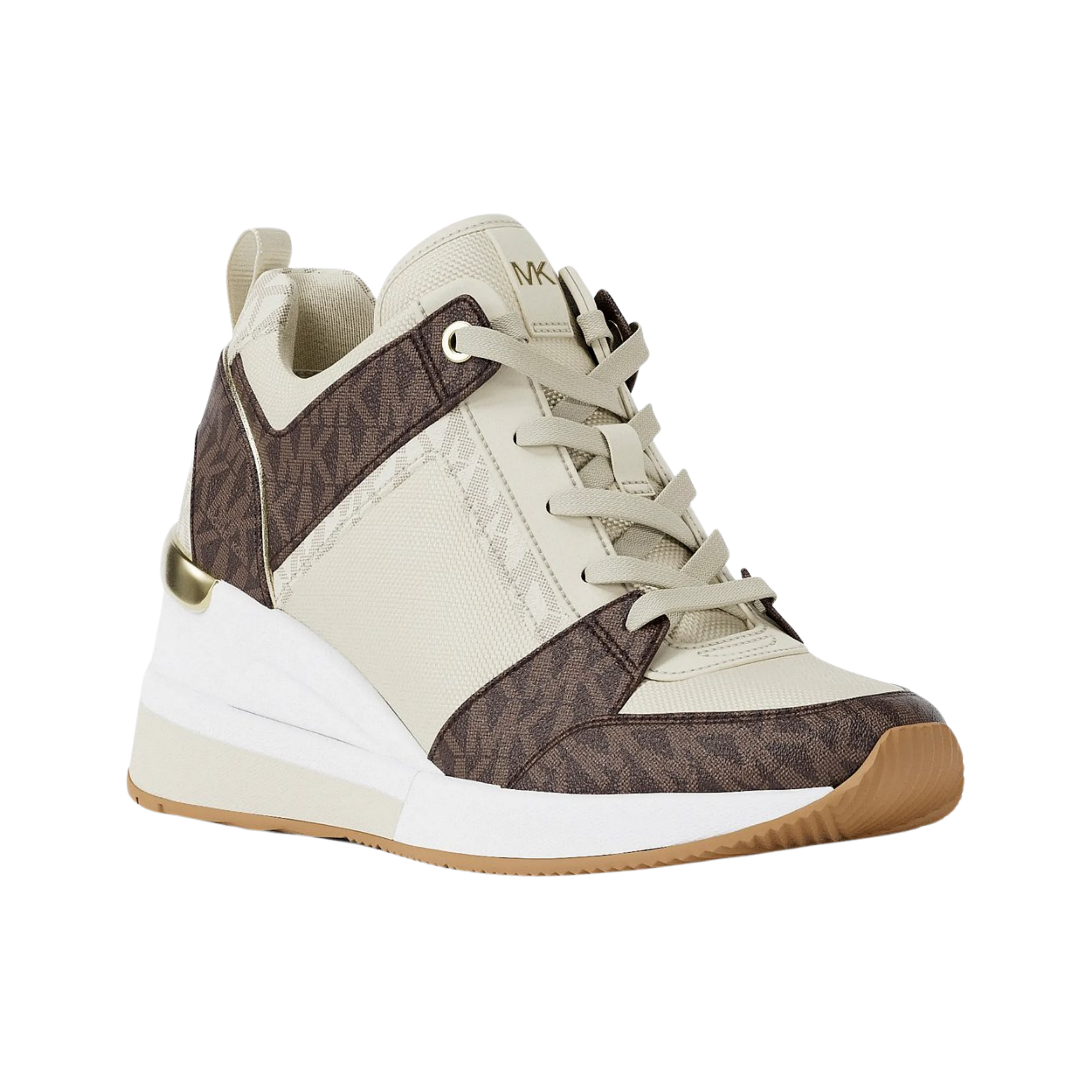 Michael Kors Women Georgie Signature Logo Wedge Trainer - Brown Multi