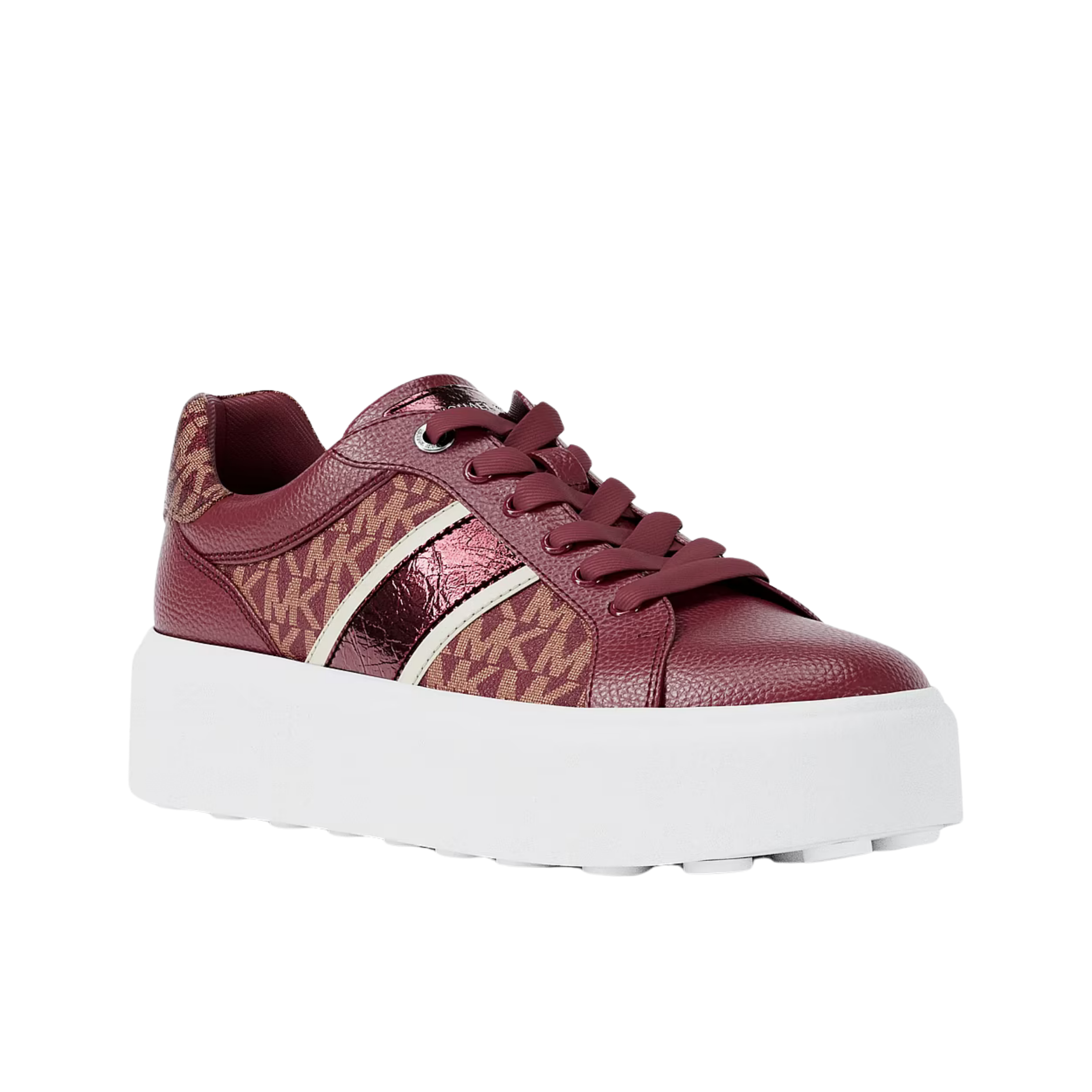 Michael Kors Women Romey Signature Logo Stripe Platform Sneaker - Cherry