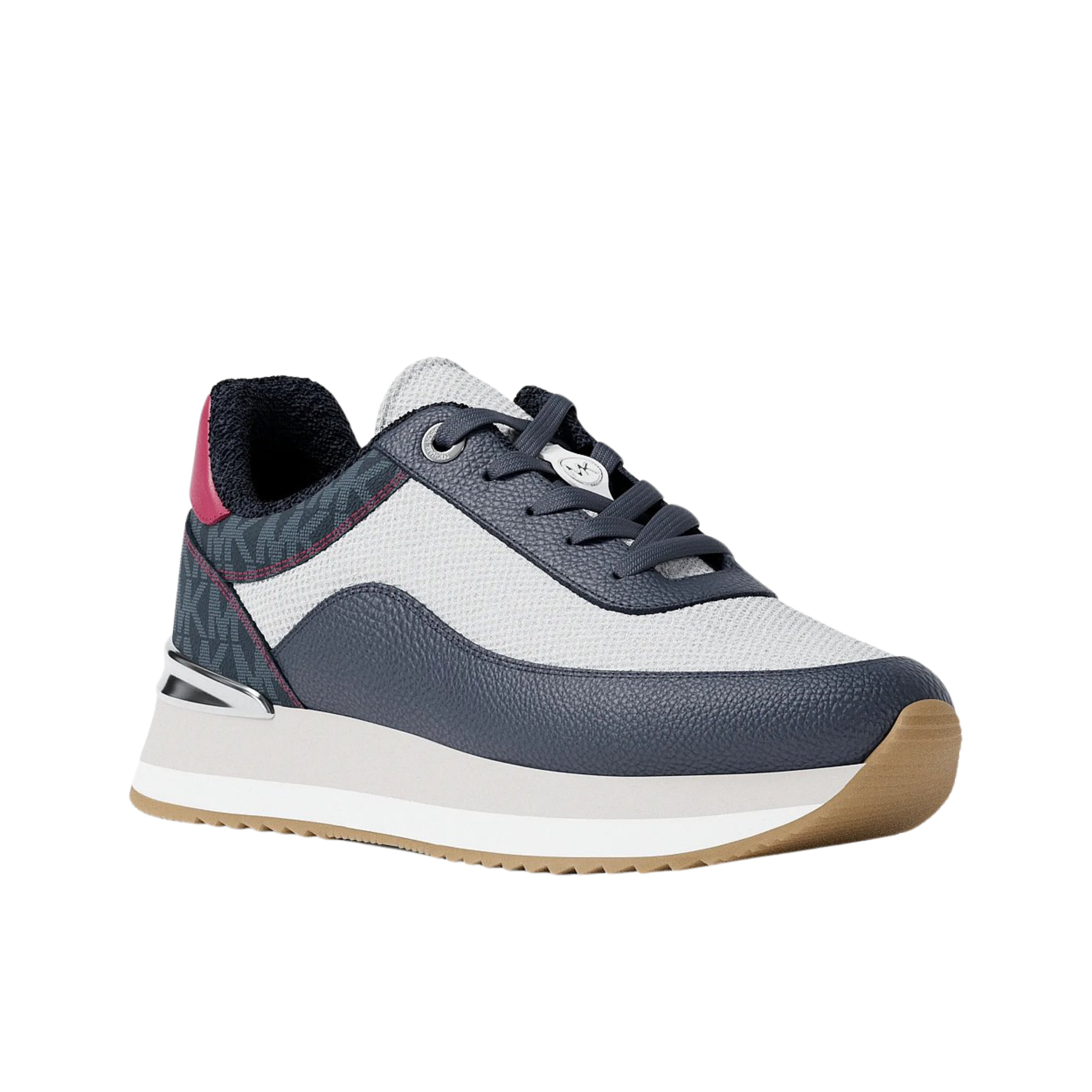 Michael Kors Women Hattie Mixed Media Trainer - Navy